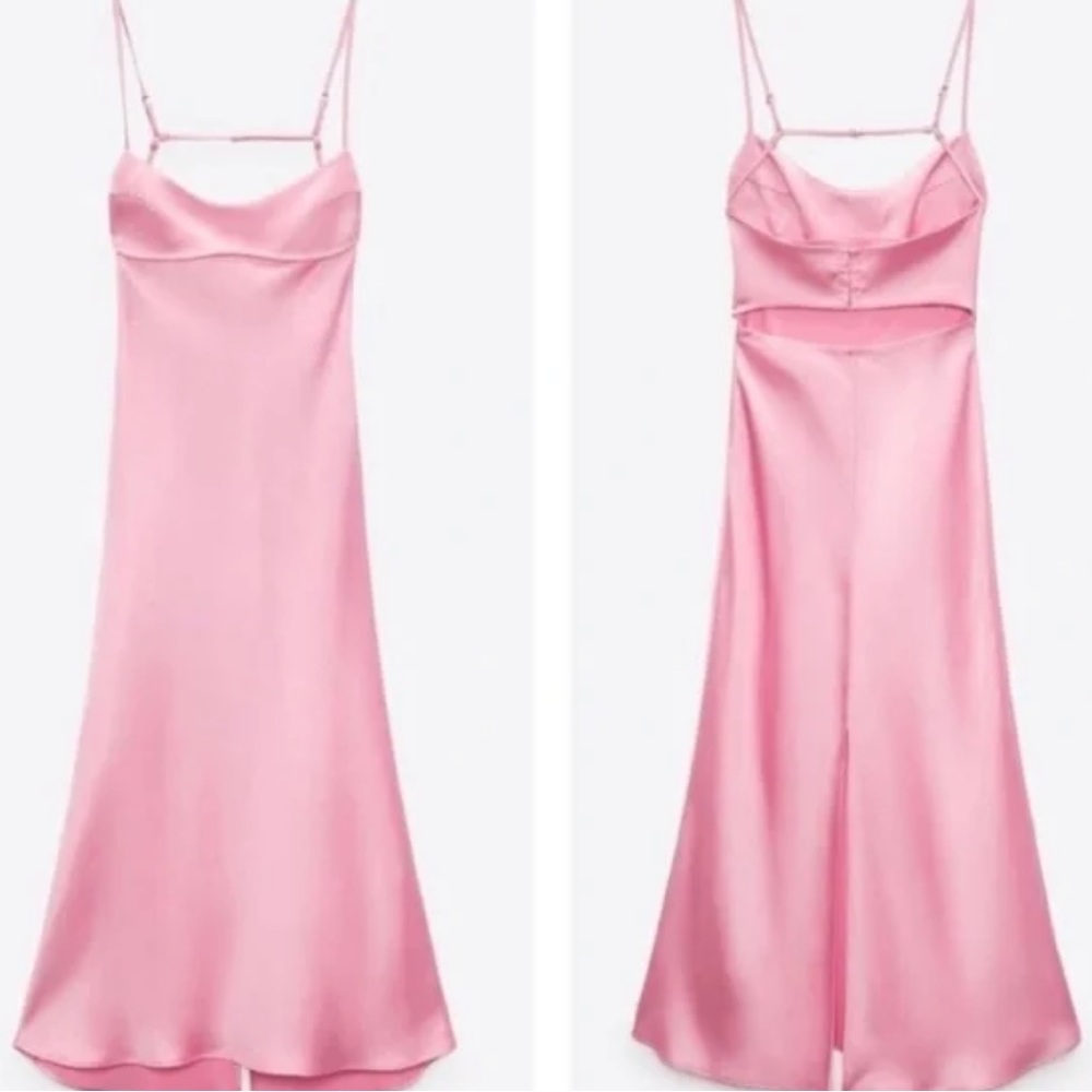 Zara viral pink satin dress